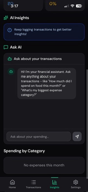 AI chat assistant for spending questions